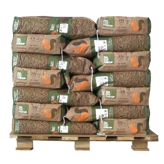Palet de 35 Sacos de Pellet Naturpellet (525 kg) – Certificado ENplus A1 y Madera de Segovia