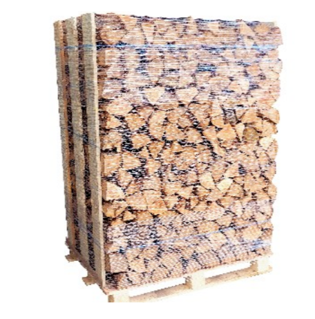 Leña secada al vapor 25 cm – 2,5 estéreos sobre palé – seca de alto rendimiento