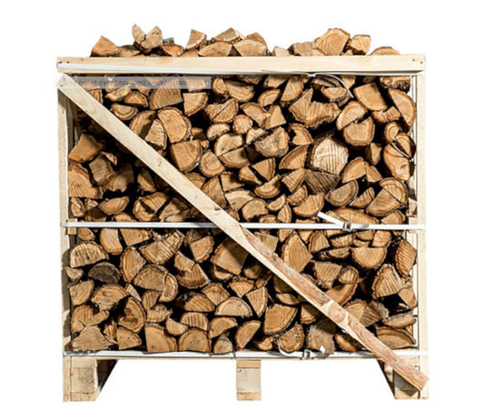 Media paleta de leña de haya secada en horno para chimenea