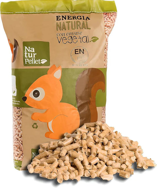 Lote de Pellet de Madera Natural - 30 Sacos de 15 kg (450 kg Total)