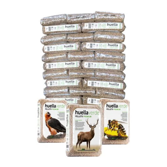 Palet de Pellet Huella Verde - 77 Sacos de 15kg (Certificado A1+)
